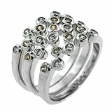 Silver champagne cz STACKABLE 3 BUBBLE DESIGN Ring S7