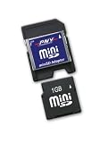  : PNY Mini Secure Digital (Mini SD) Speicherkarte 1 GB mit Adapter (original Handelsverpackung)