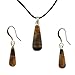 Tiger Eye Tear Drop Pendant and Earring Set - title=