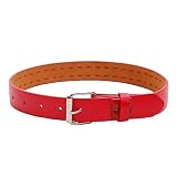 Girls M (34-38 in) Red 2 Row Studded Genuine Leather Fashion Belt