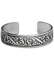 Sterling Silver Celtic Clionas Wave Bracelet. Made in USA.