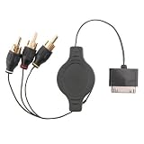 Retractable Apple iPod AV Composite Cable, Black