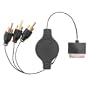 Retractable Apple iPod AV Composite Cable, Black