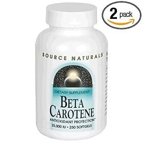Source Naturals Beta Carotene, 25000 IU, Softgels, 250 softgels (Pack of 2) by Source Naturals
