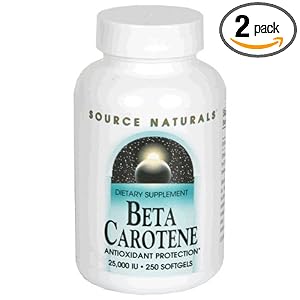 Source Naturals Beta Carotene, 25000 IU, Softgels, 250 softgels (Pack of 2) by Source Naturals