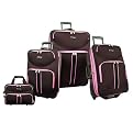 San Marino 4-pc. Luggage Set - Chocolate/ Pink