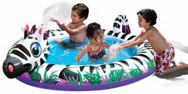 Manley Banzai Spray N Splash Kids Zebra Pool
