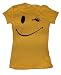 TS505 Wink Frown Smiley Face Mighty Fine Juniors T-Shirt