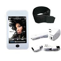 (7 Color Options) 5 in 1 iPod Touch 8gb, 16gb, 32gb, 64gb 2nd Gen, 3rd Gen silicone case package + home / car charger, USB cable, armband, screen protector