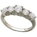 Platinum Five Stone Diamond Anniversary Band
