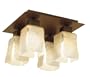 Eglo 89143A Norwich, Antique Brown/Alabaster, 4-Light Ceiling Light Fixture