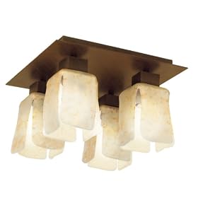 Eglo 89143A Norwich, Antique Brown Alabaster, 4-Light Ceiling Light Fixture by Eglo