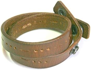 Perforated Leather Wrap Bracelet with Snaps