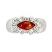 Jewelry : Sterling Silver Scroll Design Garnet Ring by Sajen