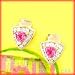 14K .70 CT Trillion Pink Sapphire & Diamond Earrings