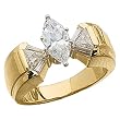 Tapered Baguette And Triangle Cut Diamond Engagement Ring (Center stone is not included)
