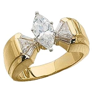 Tapered Baguette And Triangle Cut Diamond Engagement Ring (Center stone is not included)