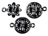 Beyond Beautiful Magnetic Clasp Findings-15mm Flower Black 2/Pkg