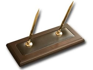 Walnut & Leather Pen Stand