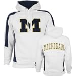 Michigan Wolverines White Spiral Fleece Hooded Sweatshirt