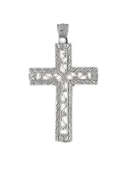 Clevereves 14K White Gold Pendant Cross 10.2 - Gram(s)