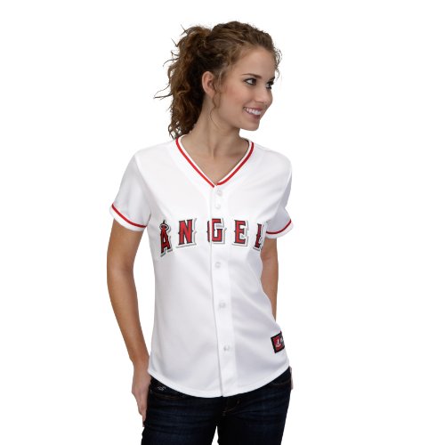 MLB Women's Los Angeles Angels Of Anaheim Dan Haren White Home Short Sleeve 5 Button Synthetic Replica Baseball Jersey Spring 2012  (White, Medium)