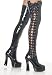 ELECTRA 5 Inch Stack Heel w/1 1/2 Inch Platform Boots Black Stretch Patent Pleaser