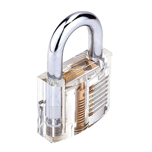 Clear Padlock Training Pick Lock Skill Locksmith Crystal Cut See