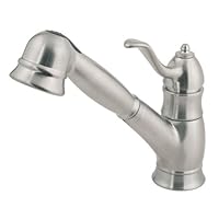 Price Pfister F-WKP-600S Stainless Steel Classic Single or 3 Hole Kitchen Faucet with Pullout Spray