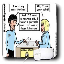  Rich Diesslins Star Wars and Star Trek Cartoons - Spock At Audiologist - Mouse Pads