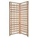 Western Red Cedar Trellis Screen Set - 2 Trellis Screens with Hinges - Patio and Garden Furniture