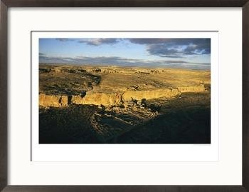 Aerial View of Pueblo Bonito in Chaco Canyon Collections Framed Photographic Poster Print by Ira Block, 29x21