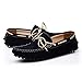 SUNROLAN Men's Casual Genuine Nubuck Leather Outdoor Boat Shoes Driving Moccasins Slip-On Loafers