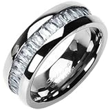 Spikes Titanium Papa was a Rolling cz Stone Ring