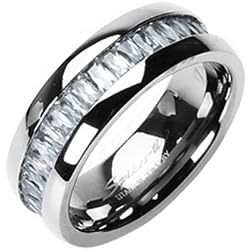 Spikes Titanium Papa was a Rolling cz Stone Ring