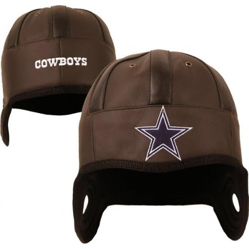 Dallas Cowboys Brown Faux Leather Helmet Hat Football
