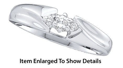 Stunning White Gold Diamond 3 Stone Petite Promise Ring