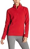 ALO Women's Micro Fleece 1/4 Zip Pullover,Red/Grey,Medium