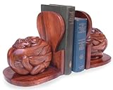 IMAGE OF Wood bookends, 'Shared Soul' (pair)