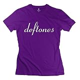 Women's Deftones Chino Moreno Band Logo O-neck 100% Cotton T-shirt Size XXL Purple