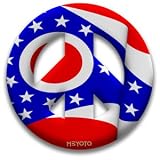 Peace Symbol Window Cling of Ohio Flag