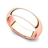 14k Rose Gold 5mm Classic Plain Comfort Fit Wedding Band Ring