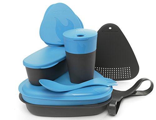 Light My Fire MealKit 2.0 for the Break Dinnerware Set Camping and Outdoors, Unisex, Campinggeschirr MealKit 2.0, Cyan Blau, standard size