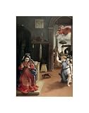 Annunciation by Lorenzo Lotto. Art Print Poster 11 inches width by 14 inches height. Highest Quality Art Poster Print