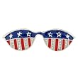 Brass Enamel American Flag Sunglasses Pin with Clear CZ 16x51mm