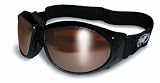 Red Baron Motorcycle / Aviator Goggles Black Padded Frame w/ Driving Mirrored Lens