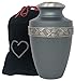 Revere Rustic Pewter Adult Urn - Momentful Life Metal Adult Cremation Urn - Hand Engraved Accents