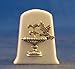 Porcelain China Collectable Thimble -- Antique Silver Bird Table