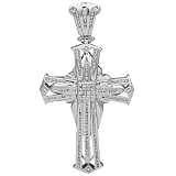 14K White Gold Mens Diamond Cross Pendant 2.45 Ctw