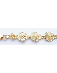 Gold Nautical Braclt Bracelet Sanddollar Link Textured